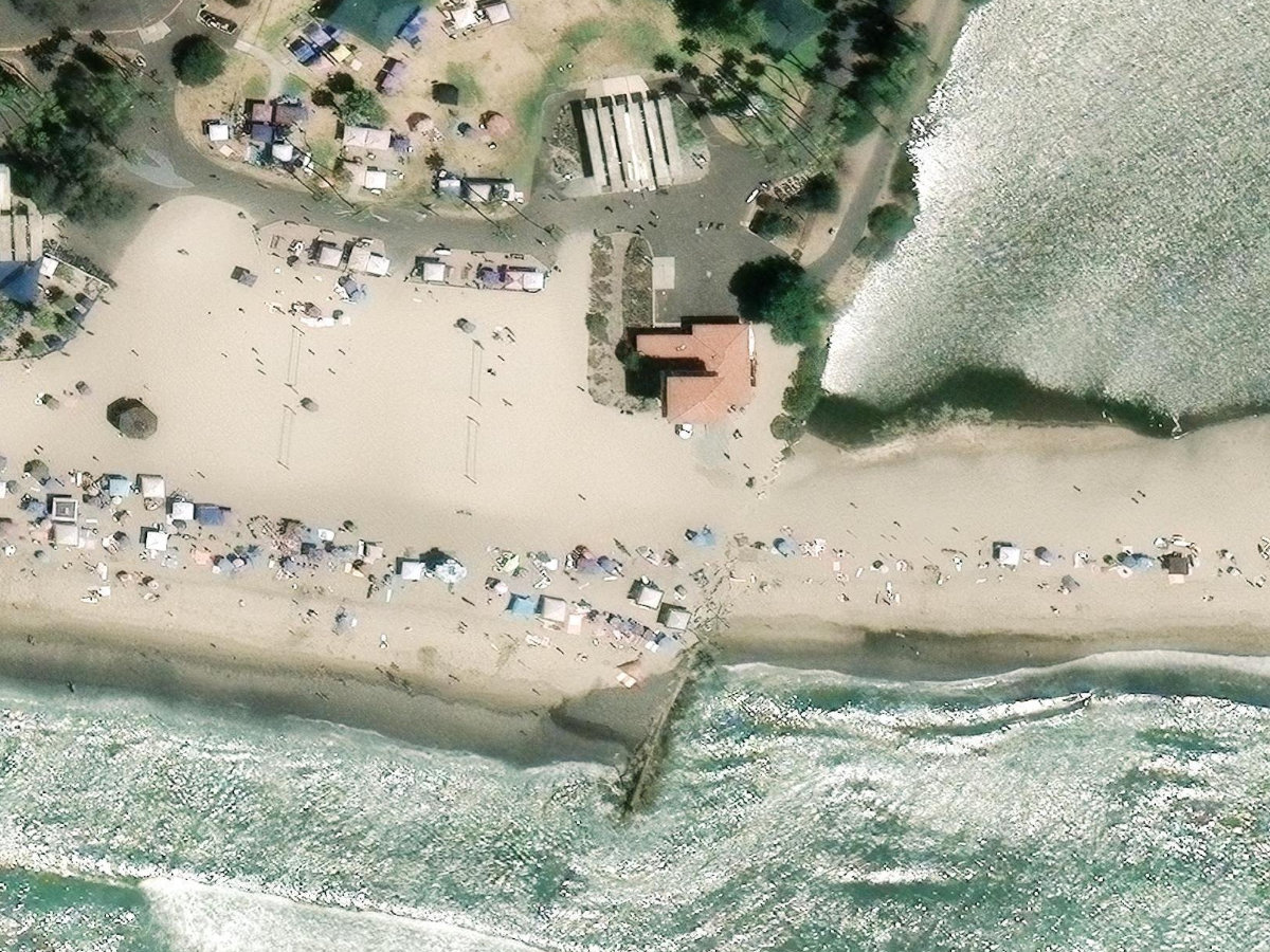 Beach cove, satellite