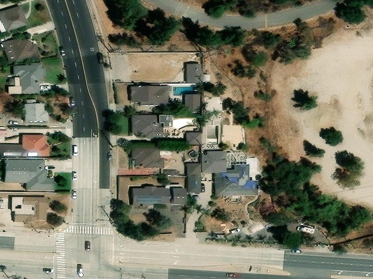 Suburban open house, satellite